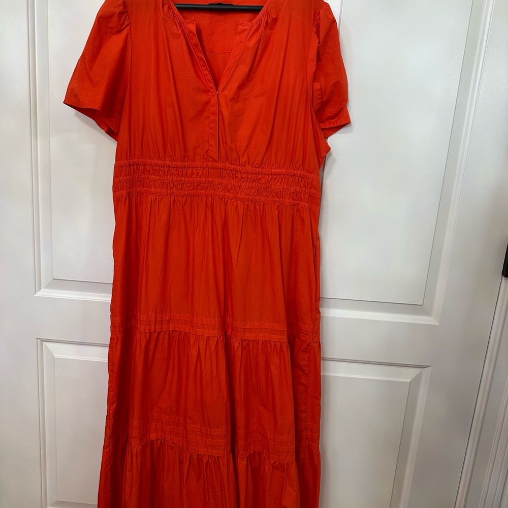 Quince Vibrant Orange Maxi Dress
